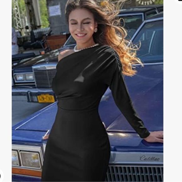 New Cocktail Party Dress Sexy Off Shoulder Ruffle Elegant Evening Prom Dress - Picture 4 of 15